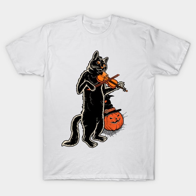 Happy Meoween – Halloween Orange Pumpkin Cat T-Shirt by pht